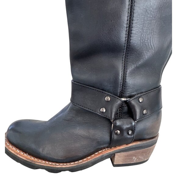 Freebird Wagner Black Leather Knee-High Boots Size 6 - Picture 2 of 7